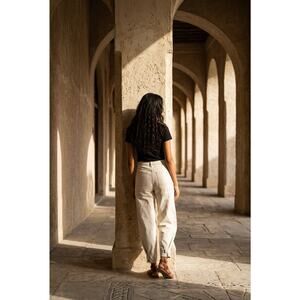 Fashion Nova Ivory High Waist Baggy Jeans W/ankle Straps Size 3